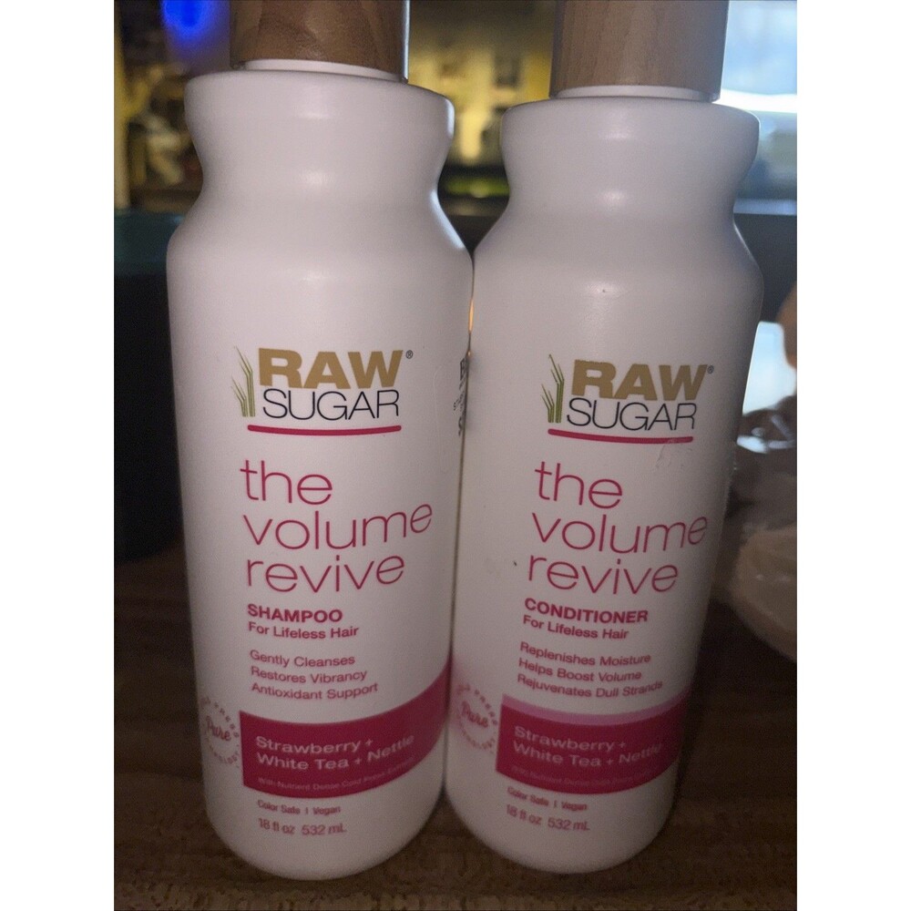 Raw Sugar the Volume Revive Shampoo and Conditioner Strawberry + White Tea New